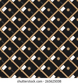 Color diagonal 5¼ inch floppy disk seamless pattern background vector.