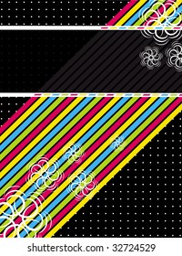 color diagonals over black background, vector illustration