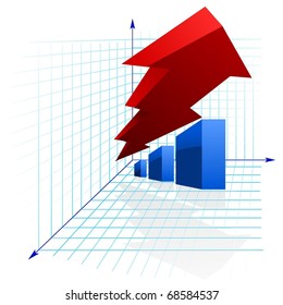 color diagram with an arrow