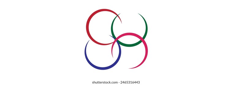 Color diagram, graph circle general intersection. Way of displaying information in form of crossing circles Vector illustration design eps 10
