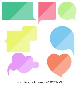 Color dialog clouds in flat vector style