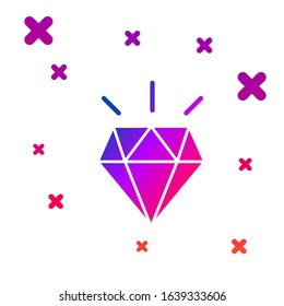 Color Diamond teeth icon isolated on white background. Gradient random dynamic shapes. Vector Illustration