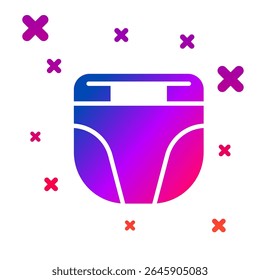Color Diaper for dog icon isolated on white background. Pet hygiene accessory. Gradient random dynamic shapes. Vector