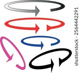 Color and different angle 45 to 360 degrees icon. geometric mathematical angle radian of 45, 90, 180, 360 degree rotation arrow symbol set. angle turn rotation or swivel degree vector line logo