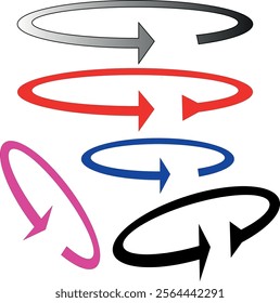 Color and different angle 45 to 360 degrees icon. geometric mathematical angle radian of 45, 90, 180, 360 degree rotation arrow symbol set. angle turn rotation or swivel degree vector line logo