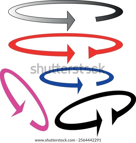 Color and different angle 45 to 360 degrees icon. geometric mathematical angle radian of 45, 90, 180, 360 degree rotation arrow symbol set. angle turn rotation or swivel degree vector line logo