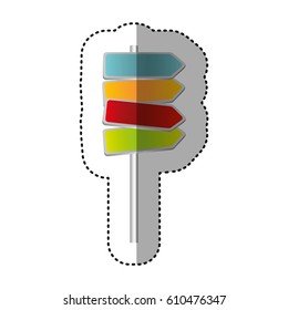 color differents notices of tipped routes icon, vector illustraction