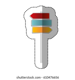 color differents notices of tipped routes icon, vector illustraction