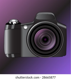 Color digital camera. Vector illustration.
