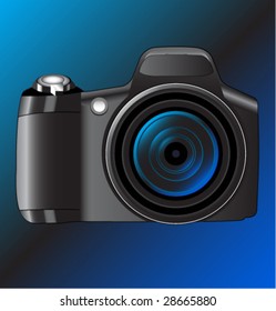 Color digital camera. Vector illustration.
