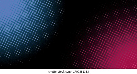 Color digital halftone hexagon effect fade on black background. technology background. Halftone hexagon pattern. Pop art vector illustration. Retro tech wallpaper