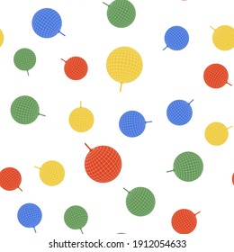 Color Disco ball icon isolated seamless pattern on white background. Vector.