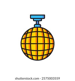 Color Disco ball icon isolated on white background. Flat filled outline style with shadow. Vector