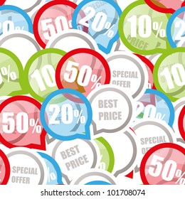 Color Discount labels seamless background