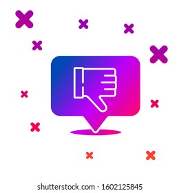 Color Dislike in speech bubble icon isolated on white background. Gradient random dynamic shapes. Vector Illustration