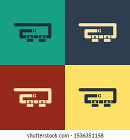 Color Diving belt icon isolated on color background. Scuba gear. Diving underwater equipment. Vintage style drawing. Vector Illustration