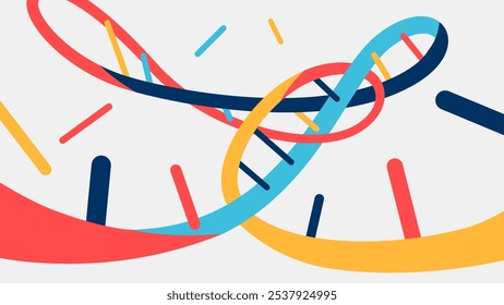 Color DNA Helix vector illustration.Vector illustration.
