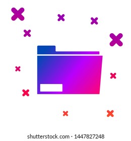 Color Document folder icon isolated on white background. Accounting binder symbol. Bookkeeping management. Gradient random dynamic shapes. Vector Illustration