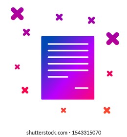 Color Document icon isolated on white background. File icon. Checklist icon. Business concept. Gradient random dynamic shapes. Vector Illustration