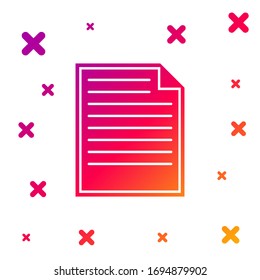Icono de documento de color aislado en fondo blanco. Icono de archivo.Icono de lista de comprobación. Concepto de negocio. Formas dinámicas aleatorias degradadas. Ilustración vectorial