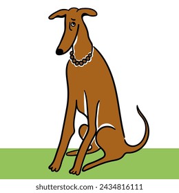 color dog in doodle style.template for poster advertising print icon sticker design.