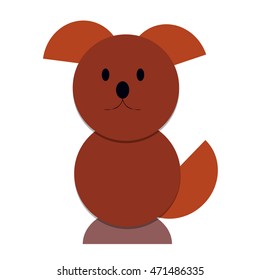 the color dog in fun in the style of children.Vector illustration