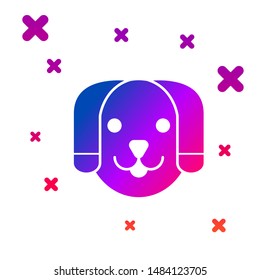 Color Dog icon isolated on white background. Gradient random dynamic shapes. Vector Illustration