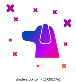Color Dog icon isolated on white background. Gradient random dynamic shapes. Vector Illustration