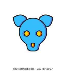 Color Dog icon isolated on white background. Flat filled outline style with shadow. Vector