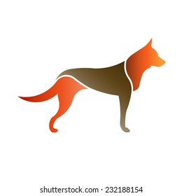 Color Dog in white background isolated. Vector design