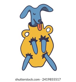 color dogs and ceramic in flat style in vector. template for print advertising poster sticker icon illustration