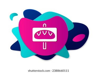 Color Donation food icon isolated on white background. Abstract banner with liquid shapes. Vector