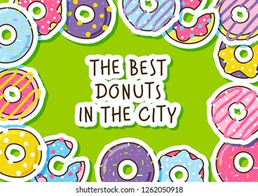 Color donuts frame for Your design