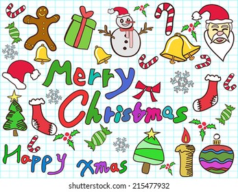 color doodle christmas background
