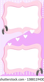 color doodle frame, rectangle curve, oval starburst, pink label, tag, digital photo frame,Border frame use Suitable for party banner cards colorful child cute pink - blue-purple, printing
