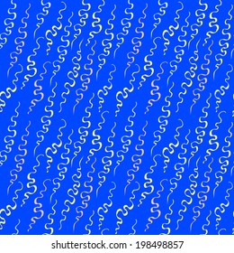 Color doodle seamless pattern on blue background, lace design card