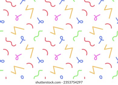 Color doodle seamless pattern. Scribble and squiggle shapes.