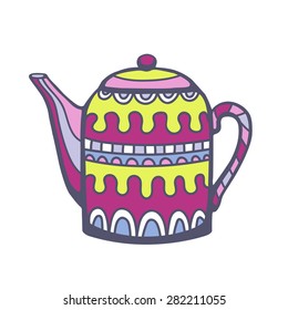 Color doodle teapot