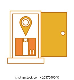 color door with box package nd location symbol