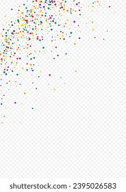 Color Dot Flying Transparent Background. Fun Dust Card. FallingFestive Confetti Banner. Orange Circle Festival Texture.