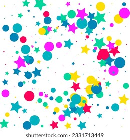 Color Dot Invitation Vector White Background. Celebration Dust Background. Carnaval Splash Postcard. Happy Round Effect Design.