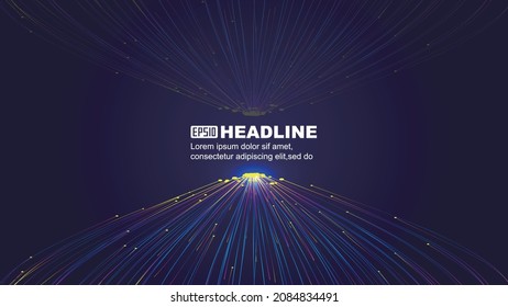 Color dot line convergence Internet technology big data vector background