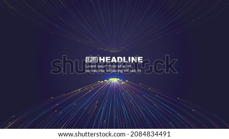 Color dot line convergence Internet technology big data vector background