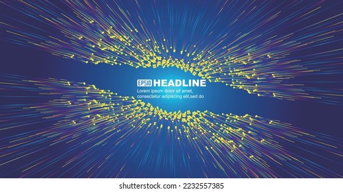 The color dot line extends symmetrically to converge the big data vector background of Internet technology