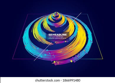 Color dot line, three - dimensional hollow - out cone, very visual impact