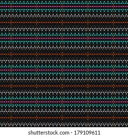 Color dot ornament on black background seamless pattern for your design 