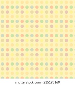 Color dot seamless repeat pattern on yellow background
