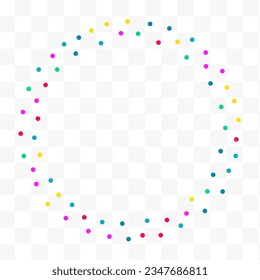 Color Dot Top Vector Transparent Background. Independence Splash Background. Flying Dust Card. Happy Circle Decoration Illustration.