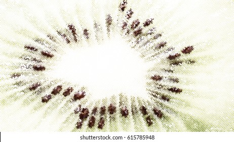 color doted halftone background of kiwi texture