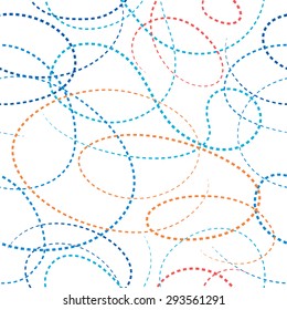 Color dotted curves vector abstract seamless pattern